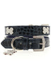 BLUE CROCODILE DIAMANTE LEATHER & CHARM DOG COLLAR & LEASH SET, Collars - Bones Bizzness