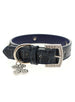 BLUE CROCODILE DIAMANTE LEATHER & CHARM DOG COLLAR & LEASH SET, Collars - Bones Bizzness