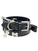 BLUE CROCODILE DIAMANTE LEATHER & CHARM DOG COLLAR & LEASH SET, Collars - Bones Bizzness