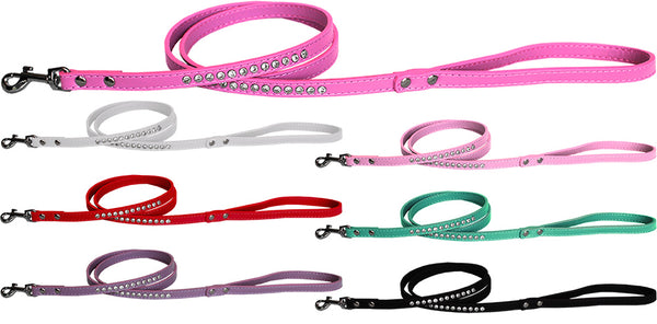 CLEAR CRYSTAL JEWEL DOG LEASHES (7 COLORS), Leash - Bones Bizzness