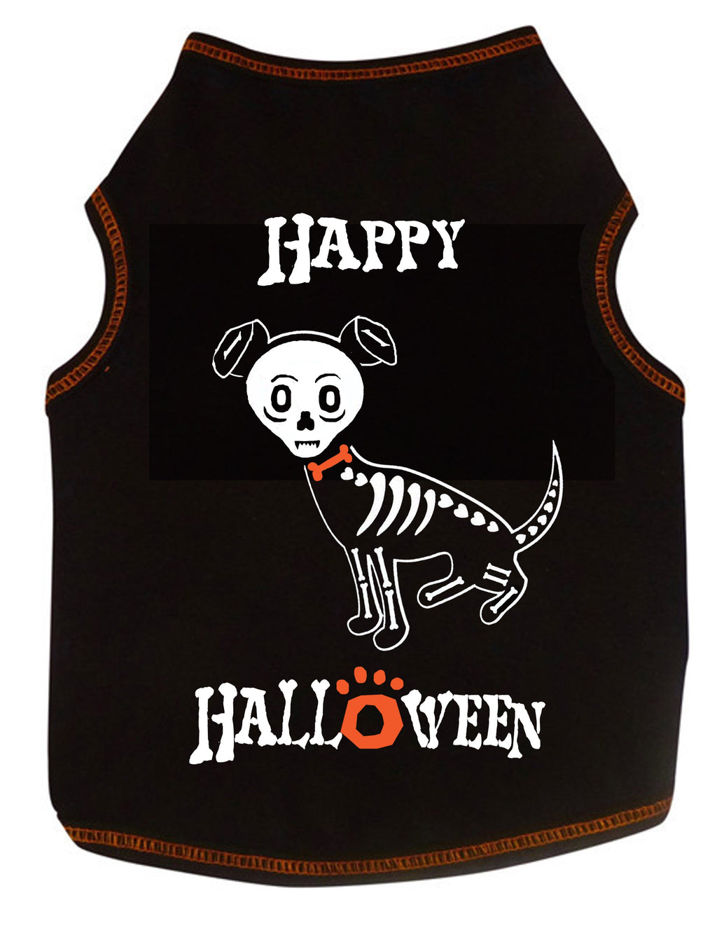 HAPPY HALLOWEEN SKELETON BLACK DOG TEE, Shirts Tanks & Tees - Bones Bizzness