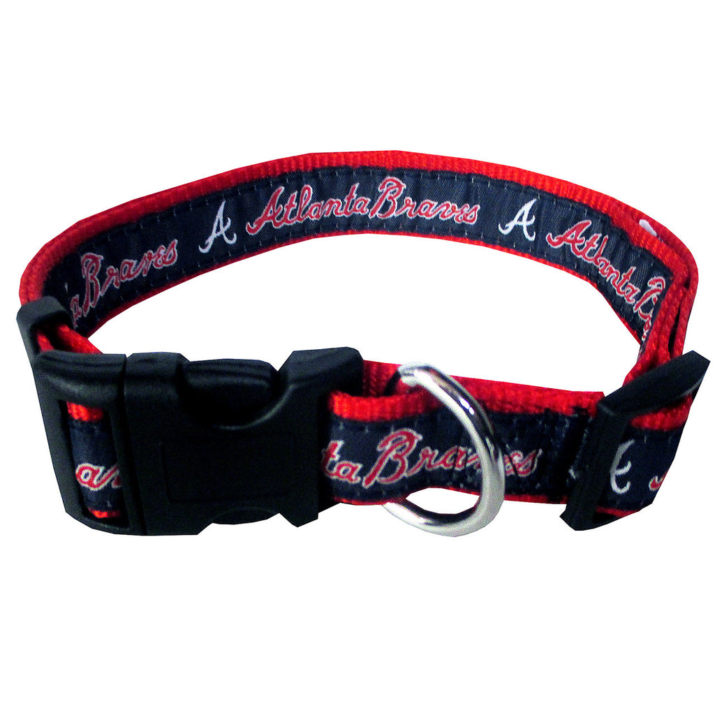 ATLANTA BRAVES DOG COLLAR – RIBBON, MLB - Bones Bizzness