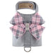 SCOTTY BAILEY PUPPY PINK PLAID NOUVEAU BOW DOG HARNESS, Harness - Bones Bizzness