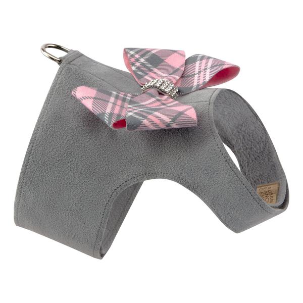 SCOTTY BAILEY PUPPY PINK PLAID NOUVEAU BOW DOG HARNESS, Harness - Bones Bizzness