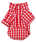 RED OXFORD PLAID BUTTON DOWN SHIRT, Shirts Tanks & Tees - Bones Bizzness