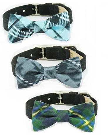 SCOTTY COLLECTION PLAID BOW TIE DOG COLLARS (5 COLORS), Collars - Bones Bizzness