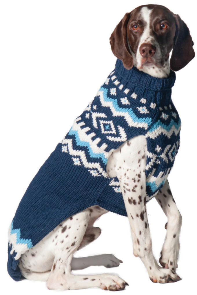 NAVY NORDIC WOOL DOG SWEATER