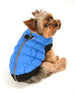 BLUE SCRUNCHY CROWN PUFFER VEST W/BLACK TRIM, Coats - Bones Bizzness