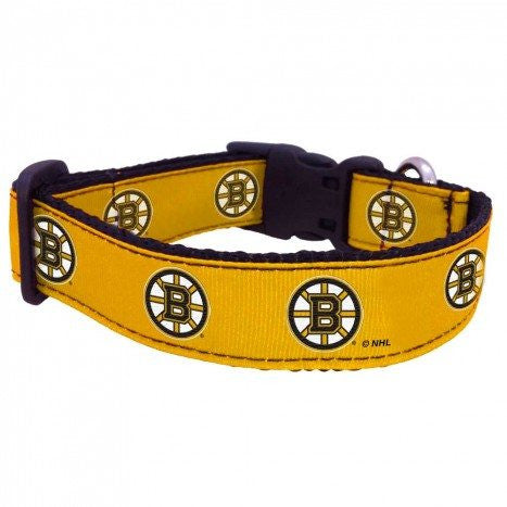 BOSTON BRUINS DOG COLLAR- RIBBON, NHL - Bones Bizzness