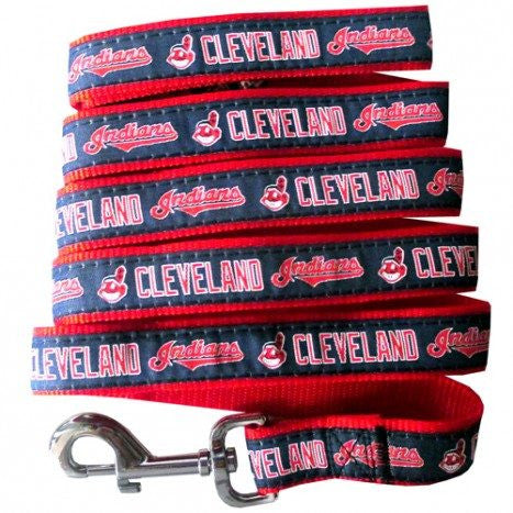 CLEVELAND INDIANS DOG LEASH-RIBBON, MLB - Bones Bizzness