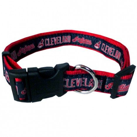 CLEVELAND INDIANS DOG COLLAR-RIBBON, MLB - Bones Bizzness