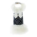 SCOTTY CHARCOAL PLAID WHITE FOX FUR COAT, Coats - Bones Bizzness