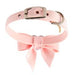 PUPPY PINK TAIL BOW HEART SWAROVSKI DOG COLLAR, Collars - Bones Bizzness