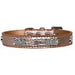 FAUX CROC CRYSTAL BONE DOG COLLAR