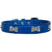 FAUX CROC CRYSTAL BONE DOG COLLAR