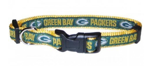 GREEN BAY PACKERS DOG COLLAR – RIBBON, NFL Leashes - Bones Bizzness