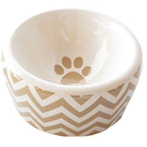 CHEVRON HAND PAINTED DOG BOWLS & TREAT JARS, Bowls - Bones Bizzness