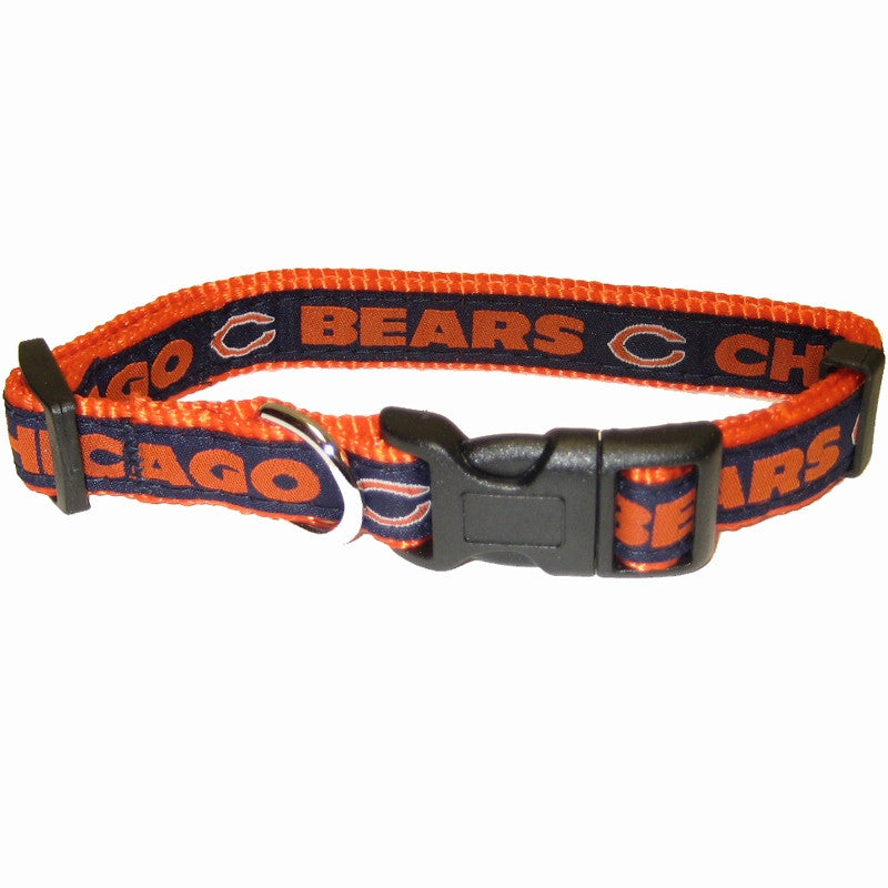 CHICAGO BEARS DOG COLLAR-RIBBON, NFL Collars - Bones Bizzness