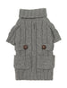 GRAY POCKET CABLE KNIT DOG SWEATER, Sweaters - Bones Bizzness