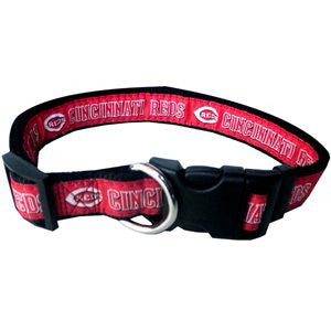 CINCINNATI REDS DOG COLLAR – RIBBON, MLB - Bones Bizzness