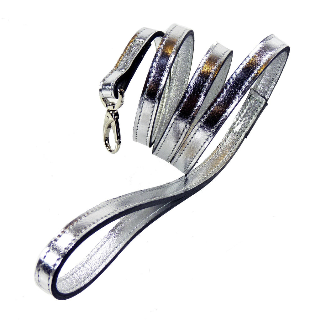 DAISY DOG LEAD IN METALLIC SILVER, Leash - Bones Bizzness