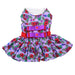 PURPLE & RED FLORAL DOG DRESS WITH MATCHING LEASH