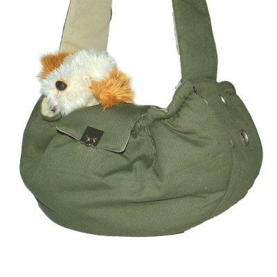 GREEN MESSENGER BAG DOG CARRIER, Carriers - Bones Bizzness