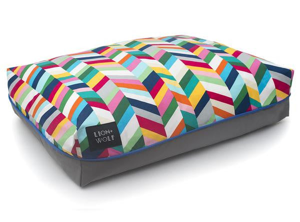 CHEVRON DOG BED – TECHNICOLOR, Beds - Bones Bizzness