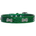 FAUX CROC CRYSTAL BONE DOG COLLAR