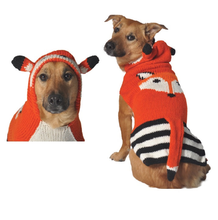 FOXY HOODIE DOG SWEATER, Sweaters - Bones Bizzness