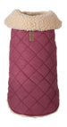 QUILTED SHEARLING BURGUNDY DOG JACKET, Coats - Bones Bizzness