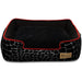 KALAHARI BROWN GIRAFFE/SANGRIA LOUNGE DOG BED, Beds - Bones Bizzness