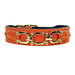 GEORGIA ROSE DOG LEAD IN BRIGHT ORANGE PATENT & GOLD, Leash - Bones Bizzness