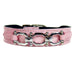 GEORGIA ROSE DOG LEAD IN SWEET PINK & NICKEL, Leash - Bones Bizzness