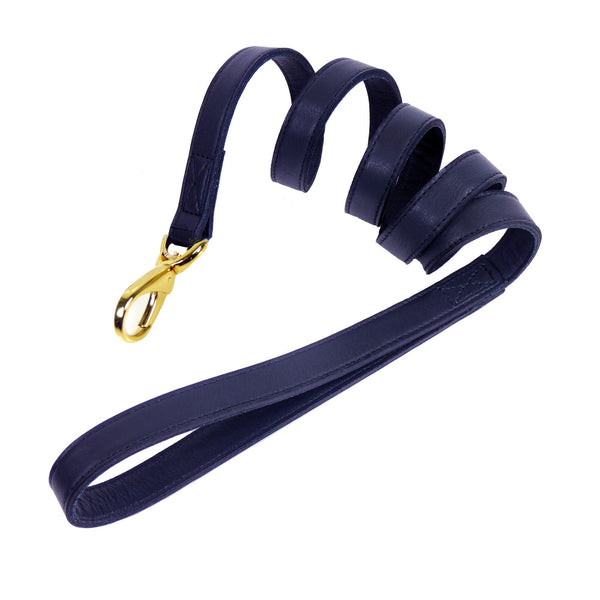 GEORGIA ROSE DOG LEAD IN FRENCH NAVY & GOLD, Leash - Bones Bizzness