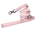 GEORGIA ROSE DOG LEAD IN SWEET PINK & NICKEL, Leash - Bones Bizzness
