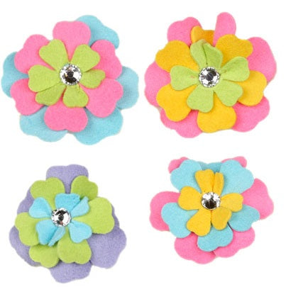 FANTASY FLOWER DOG HAIR BOWS - (4 COLORS), HAIR BOW - Bones Bizzness