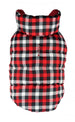 RED GINGHAM REVERSIBLE PUFFER DOG VEST, Coats - Bones Bizzness
