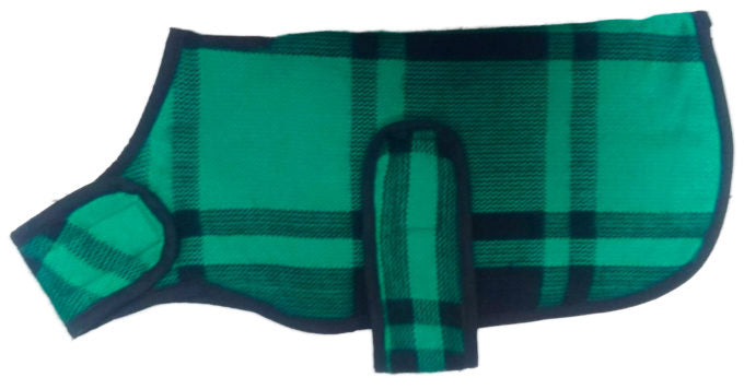 Green and Black Plaid dog Blanket Coat, Sweaters - Bones Bizzness