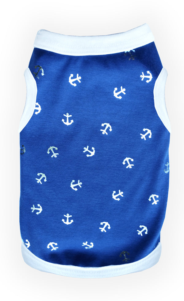 BLUE NAUTICAL DOG TANK