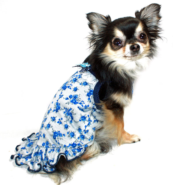 BLUE ROSE DOG DRESS