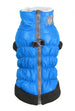 BLUE SCRUNCHY CROWN PUFFER VEST W/BLACK TRIM, Coats - Bones Bizzness