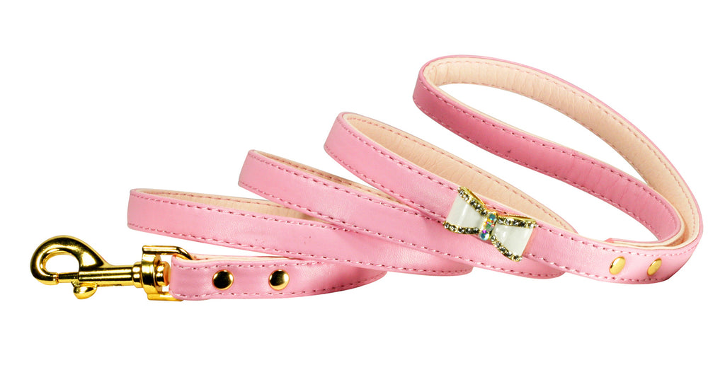 BOW DOG LEASH - PINK