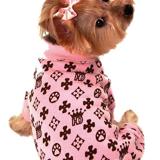 HD ROYAL CROWN DOG LONG JOHNS - PINK, PAJAMAS - Bones Bizzness