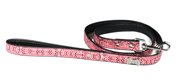 BONE CHARM DOG LEASH - PINK