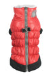 RED SCRUNCHY CROWN PUFFER VEST W/BLACK TRIM, Coats - Bones Bizzness