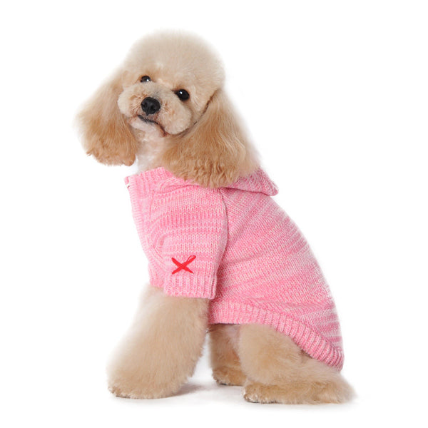 HOODIE DOG SWEATER COAT PINK, Sweaters - Bones Bizzness