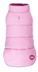 PINK/HOT PINK REVERSIBLE BONE PUFFER DOG COAT, Coats - Bones Bizzness