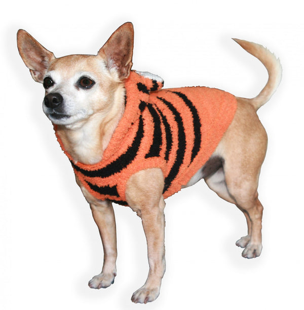 CHENILLE TIGER DOG HOODIE, Sweaters - Bones Bizzness