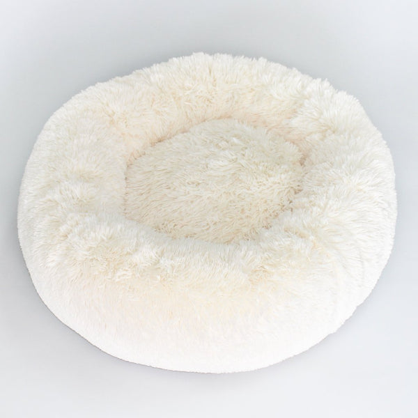 CREAM CUDDLE SHAG DOG BED, Beds - Bones Bizzness